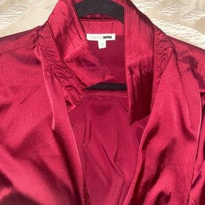 Burgundy Satin Blouse